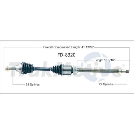 Surtrack Axle Cv Axle Shaft, Fd-8320 FD-8320